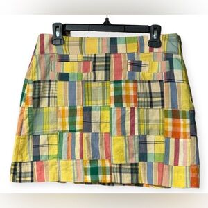 EUC J Crew Skirt Size 6 Yellow  Mini Cotton Plaid Casual